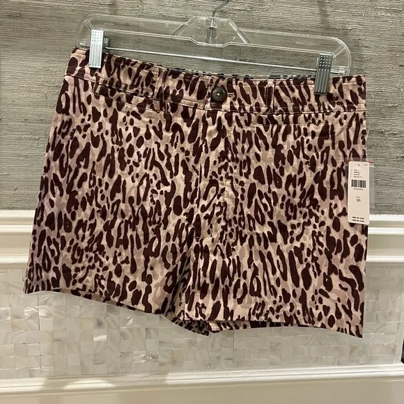 NWT new Anthropologie the ettie shorts Maeve 30 animal print brown - Picture 2 of 16